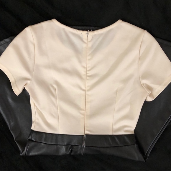 Dress w/ faux leather skirt and t-shirt top - Picture 3 of 4